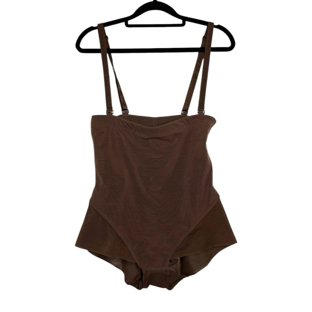Honeylove Mocha Brown Open Bust SuperPower Brief Sculpt Shapewear XL